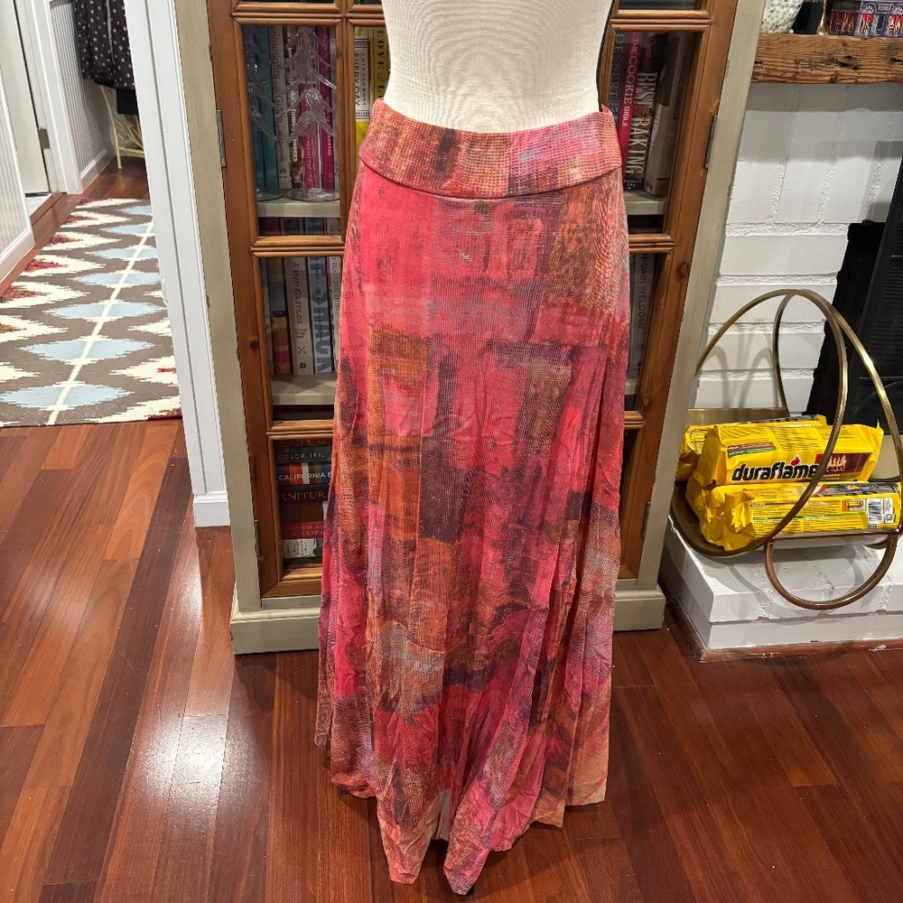 Anthropologie x Weston Fallen Sun Handkerchief Maxi Skirt, Size Medium - Picture 5 of 10